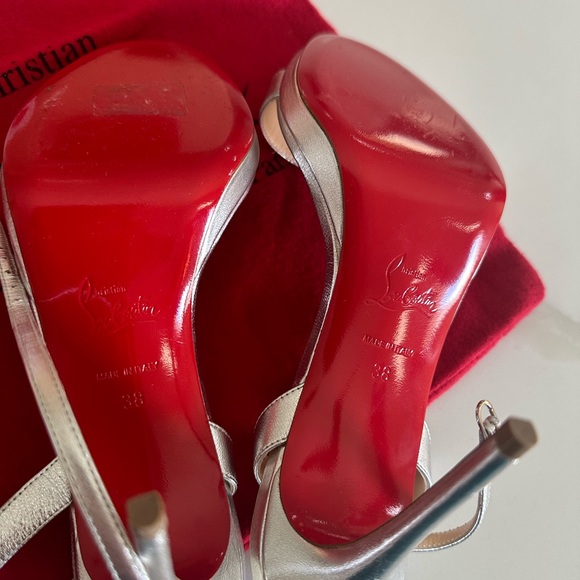 Christian Louboutin Queen 100 nappa laminata silver - Picture 8 of 11